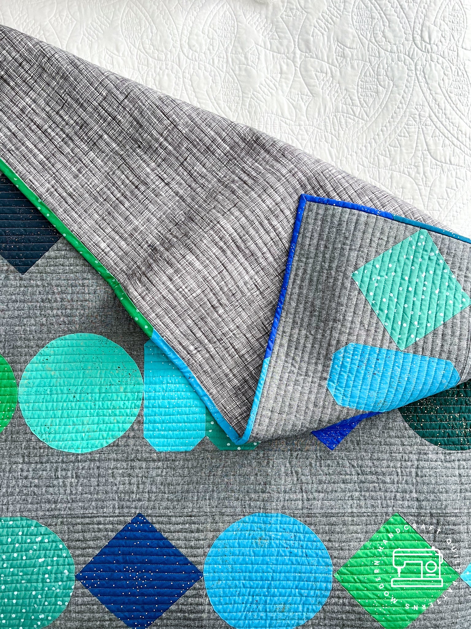 Beads Quilt / Blue + Green Essex Version | modernhandcraft