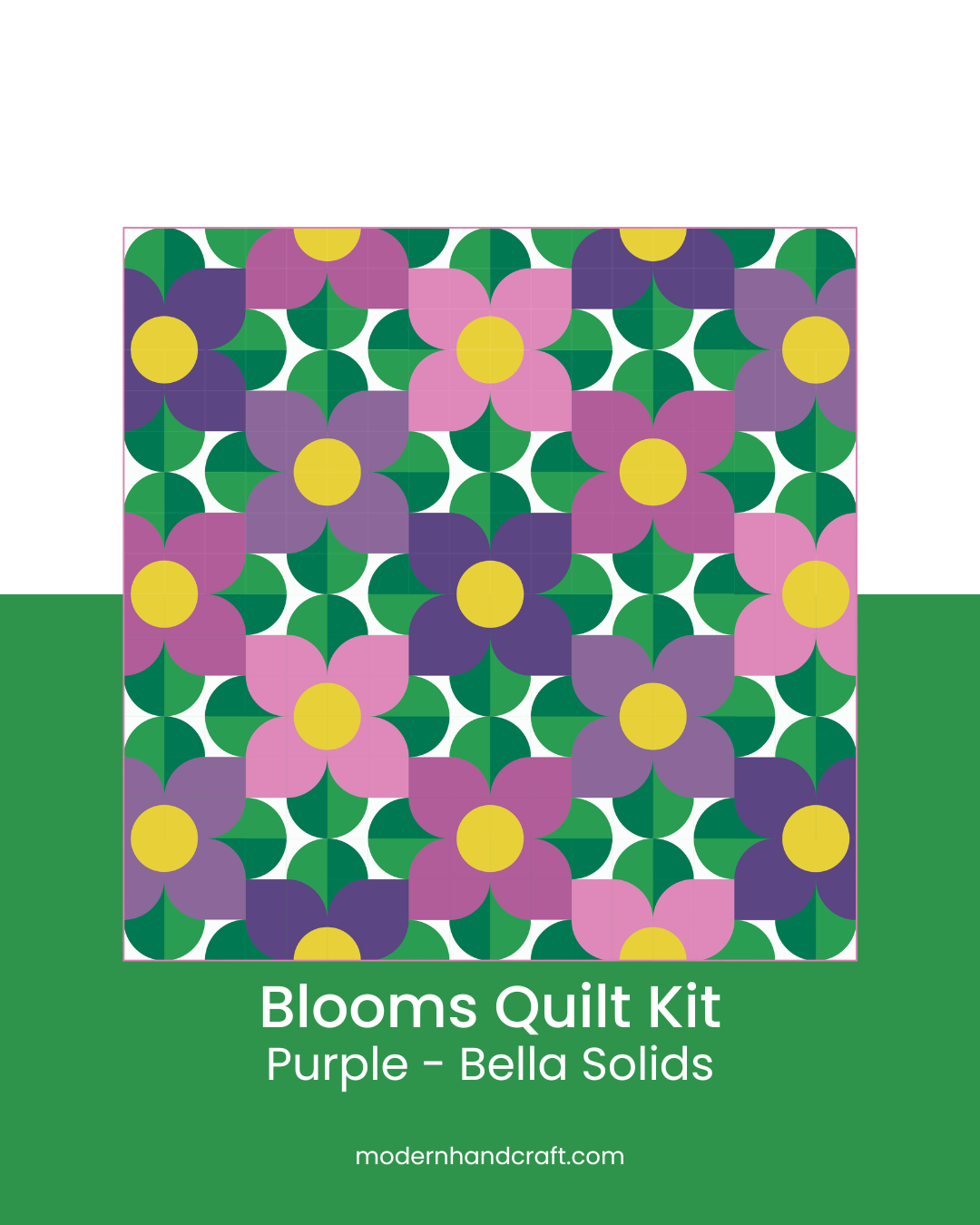Blooms Quilt Kit - Bella Solids Purple Version