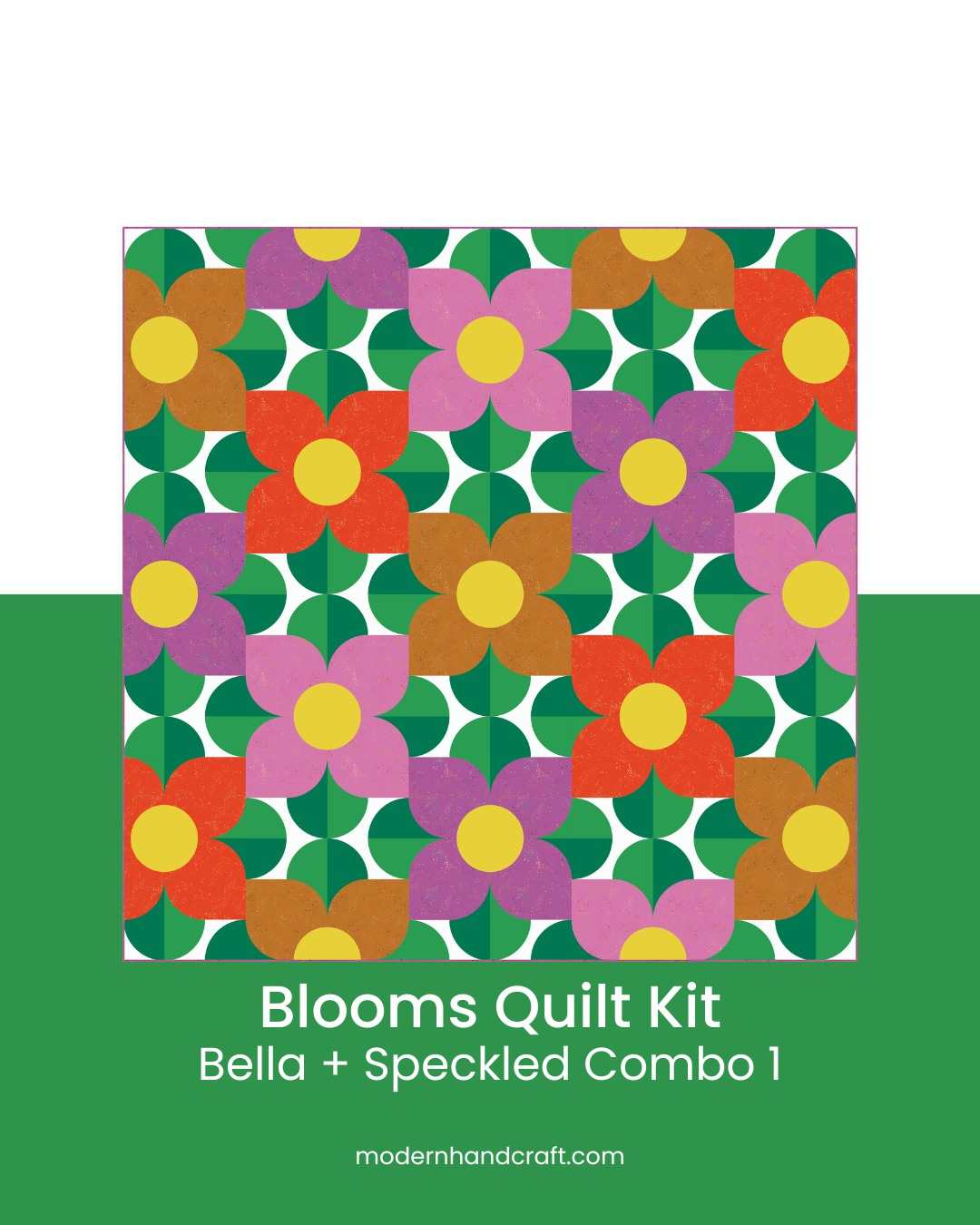 Blooms Quilt Kit - Bella Solids + Speckled Combo 1