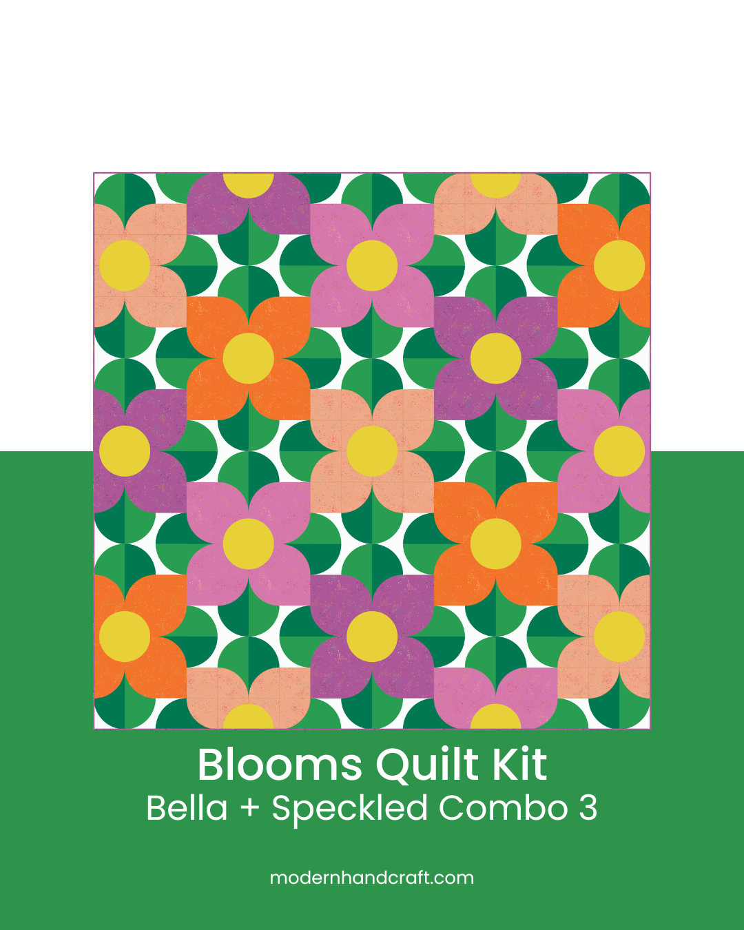 Blooms Quilt Kit - Bella Solids + Speckled Combo 3