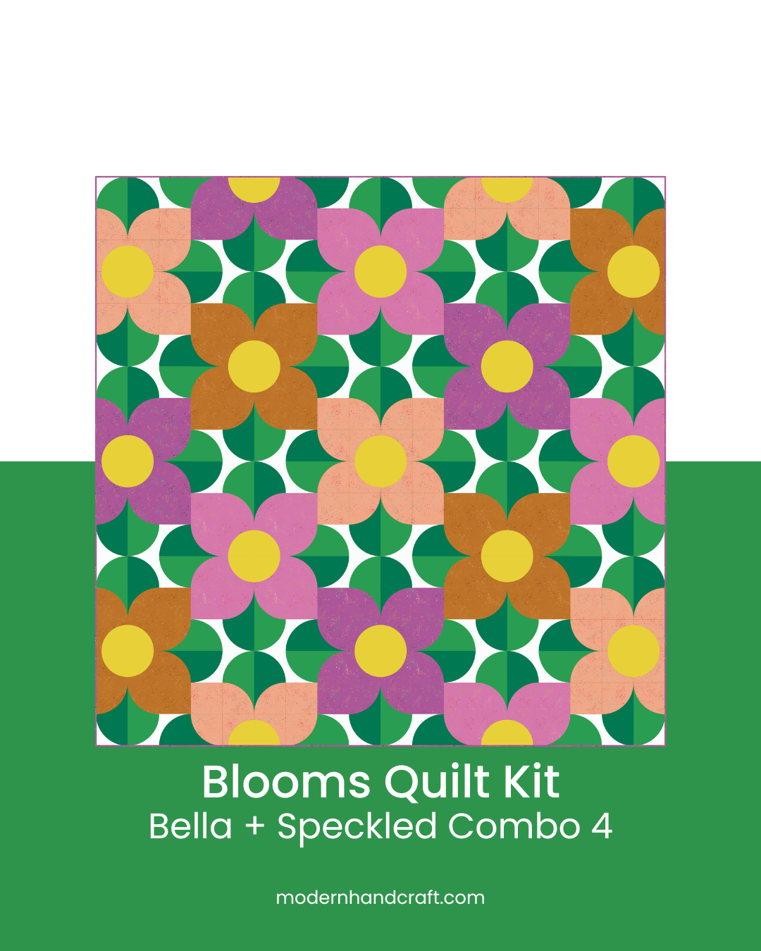 Blooms Quilt Kit - Bella Solids + Speckled Combo 4