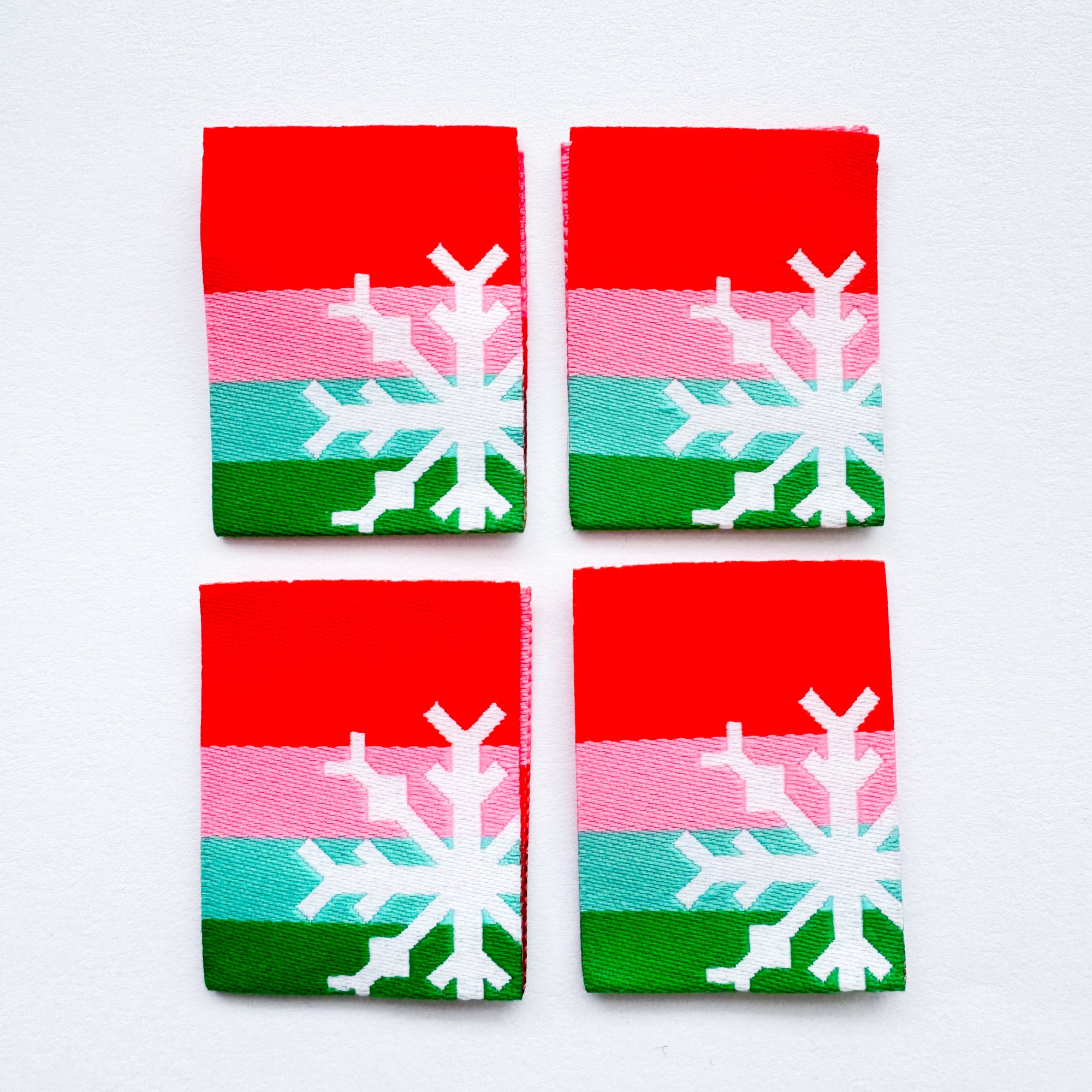 Snowflake Woven Labels Set of 4