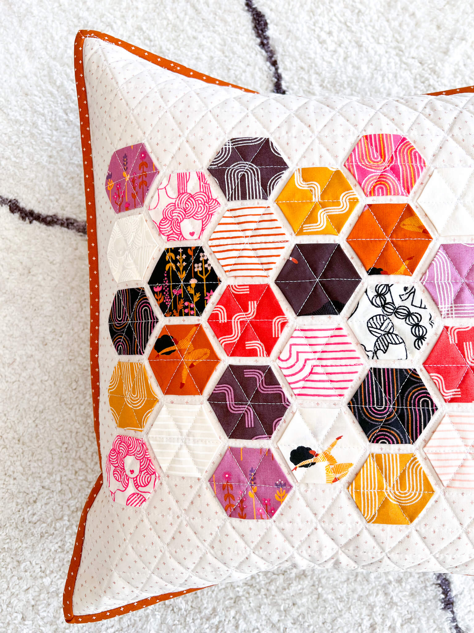 Hexie Pillow Cover - Linear