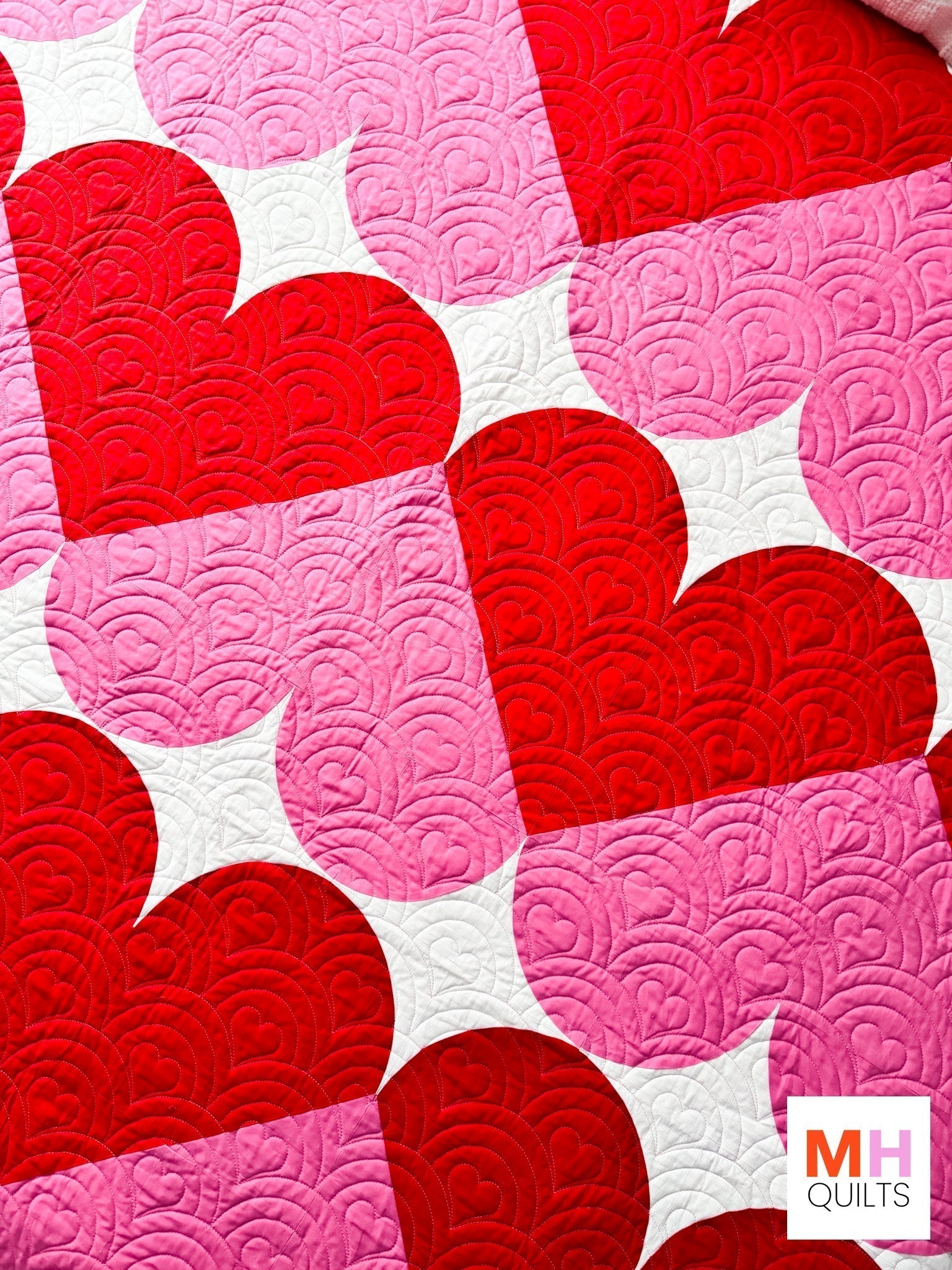 Sweetheart Quilt - Two Color Hearts Version