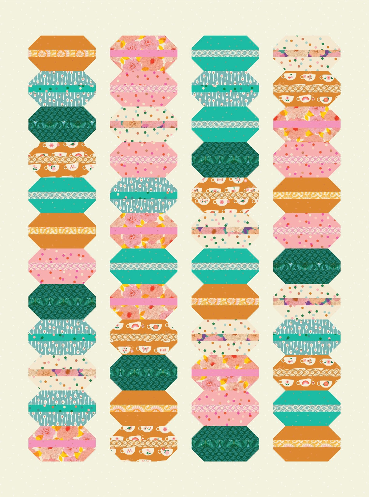 French Macaron Quilt / Camellia Mock up modernhandcraft