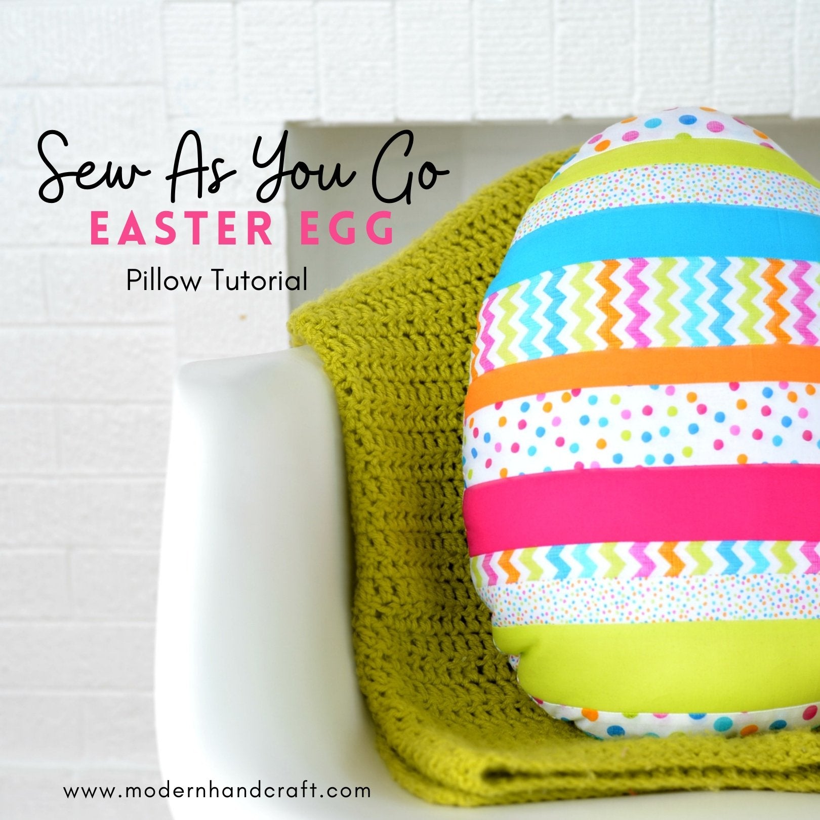 Sew As You Go Easter Egg Pillow / Tutorial | modernhandcraft