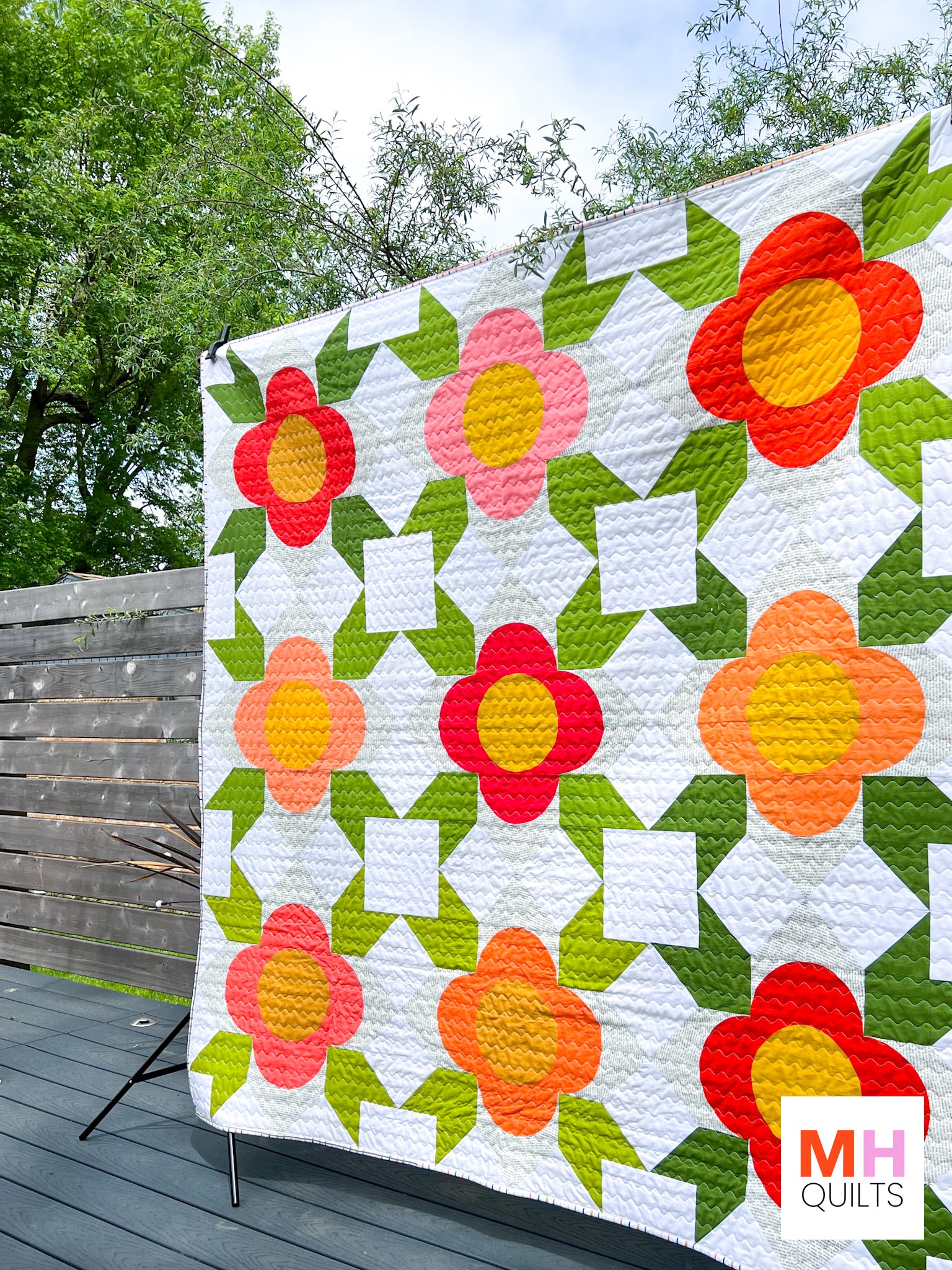 Flower Shop Quilt - Brights and Text Version