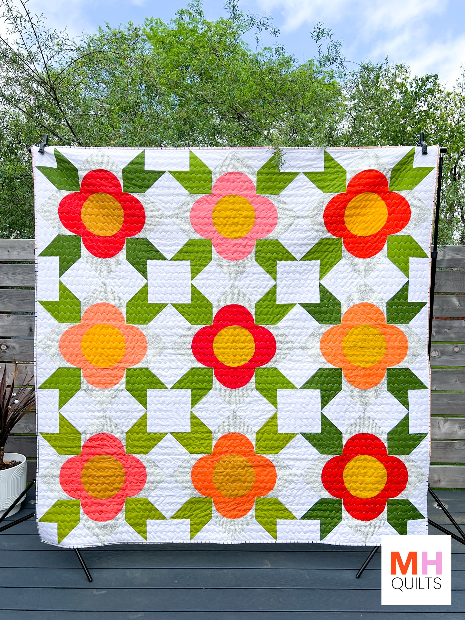 Flower Shop Quilt - Brights and Text Version