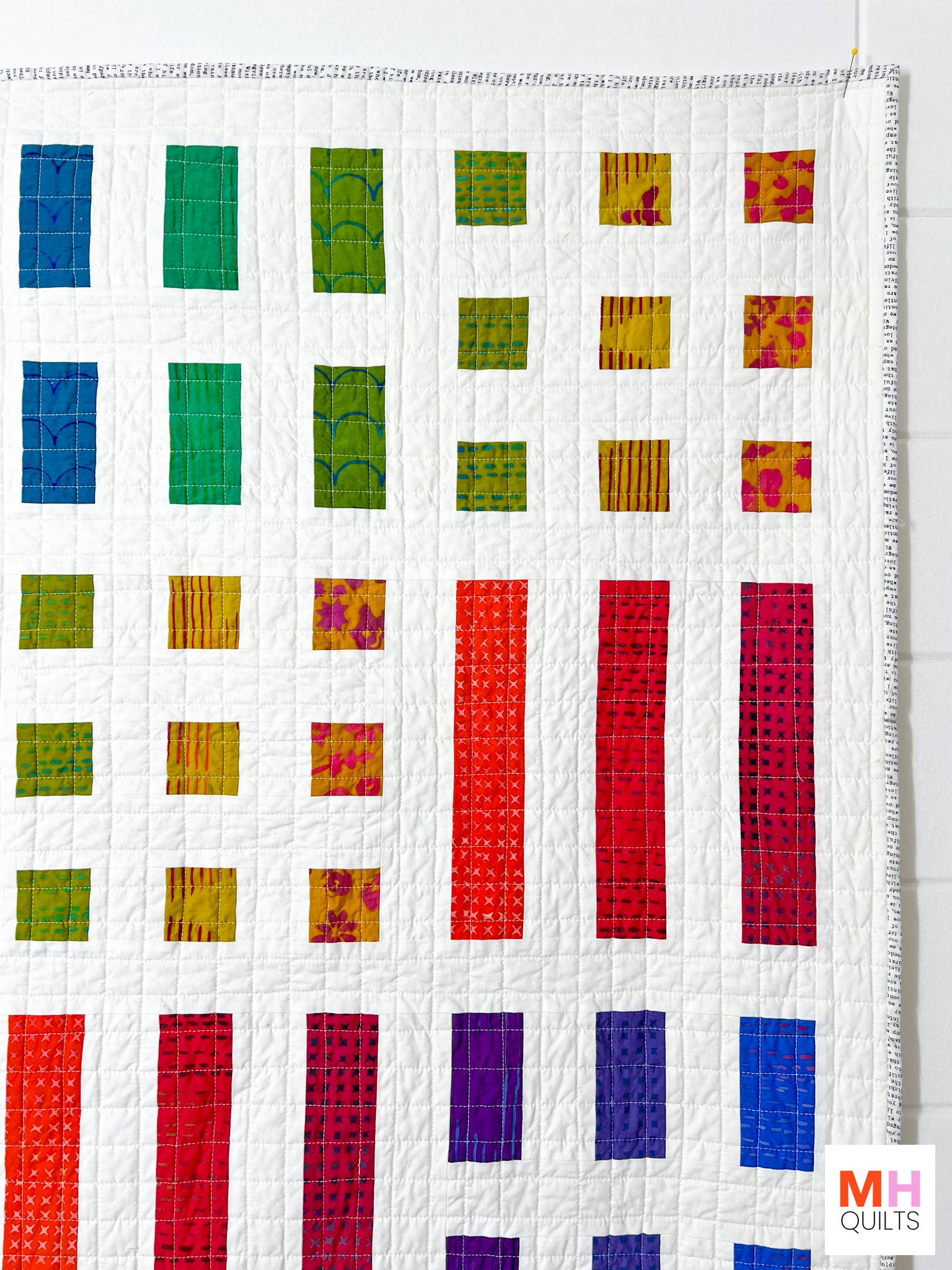 Dot + Dash Quilt - Rainbow Stitched Version