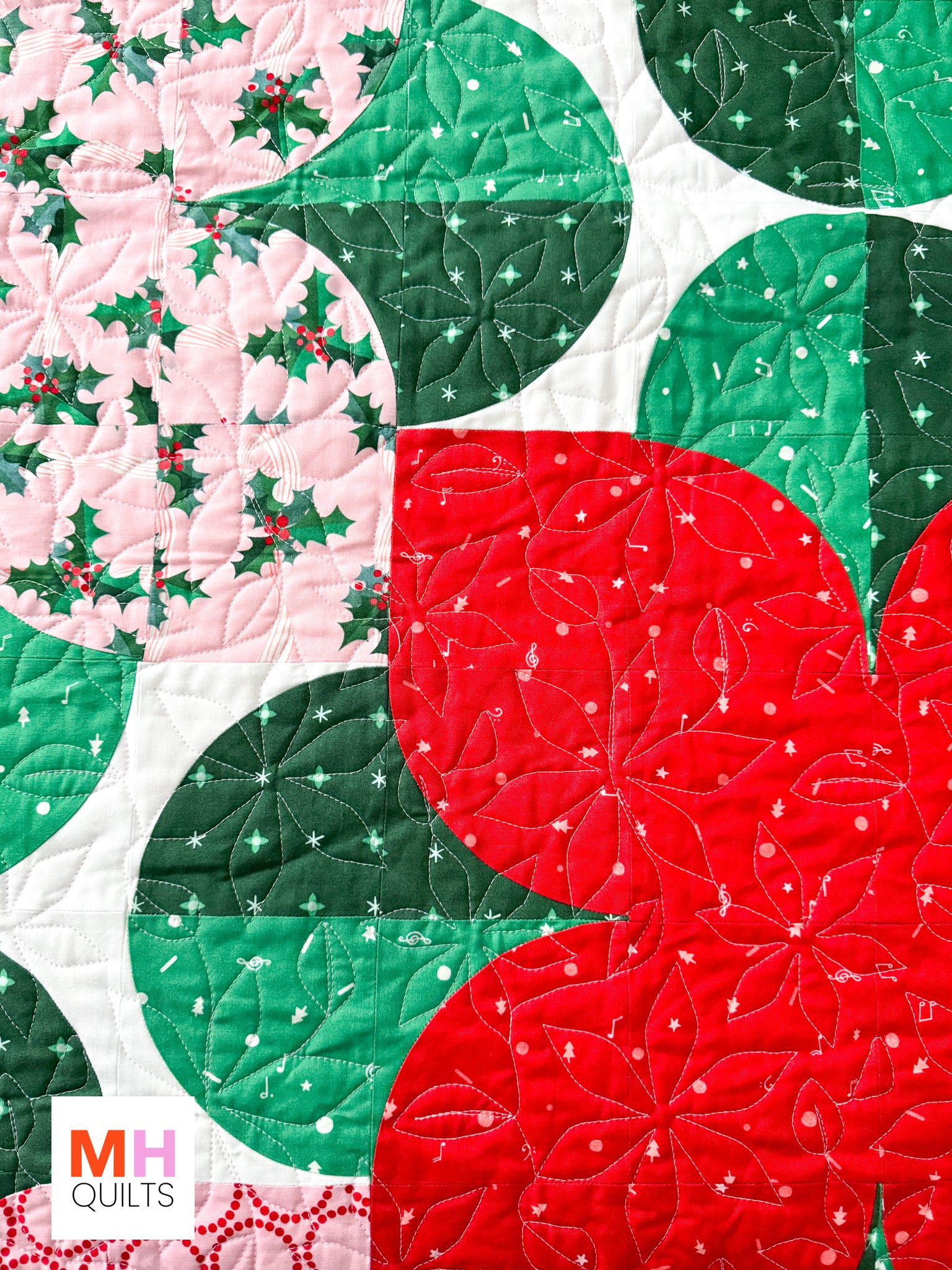 Blooms Quilt - Poinsettia Tiny Christmas Version