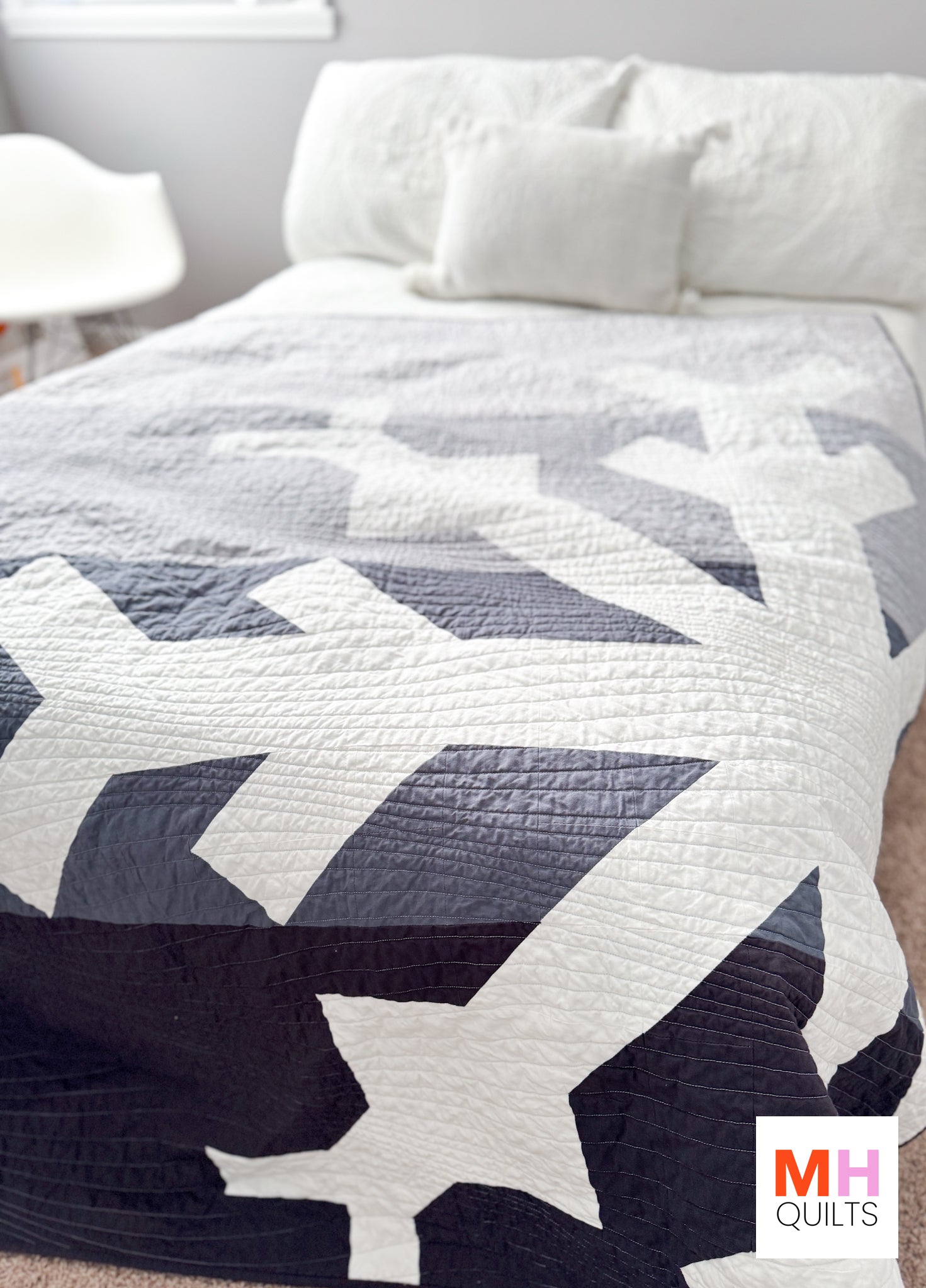 Snowflake Quilt - Grayscale Kona Version