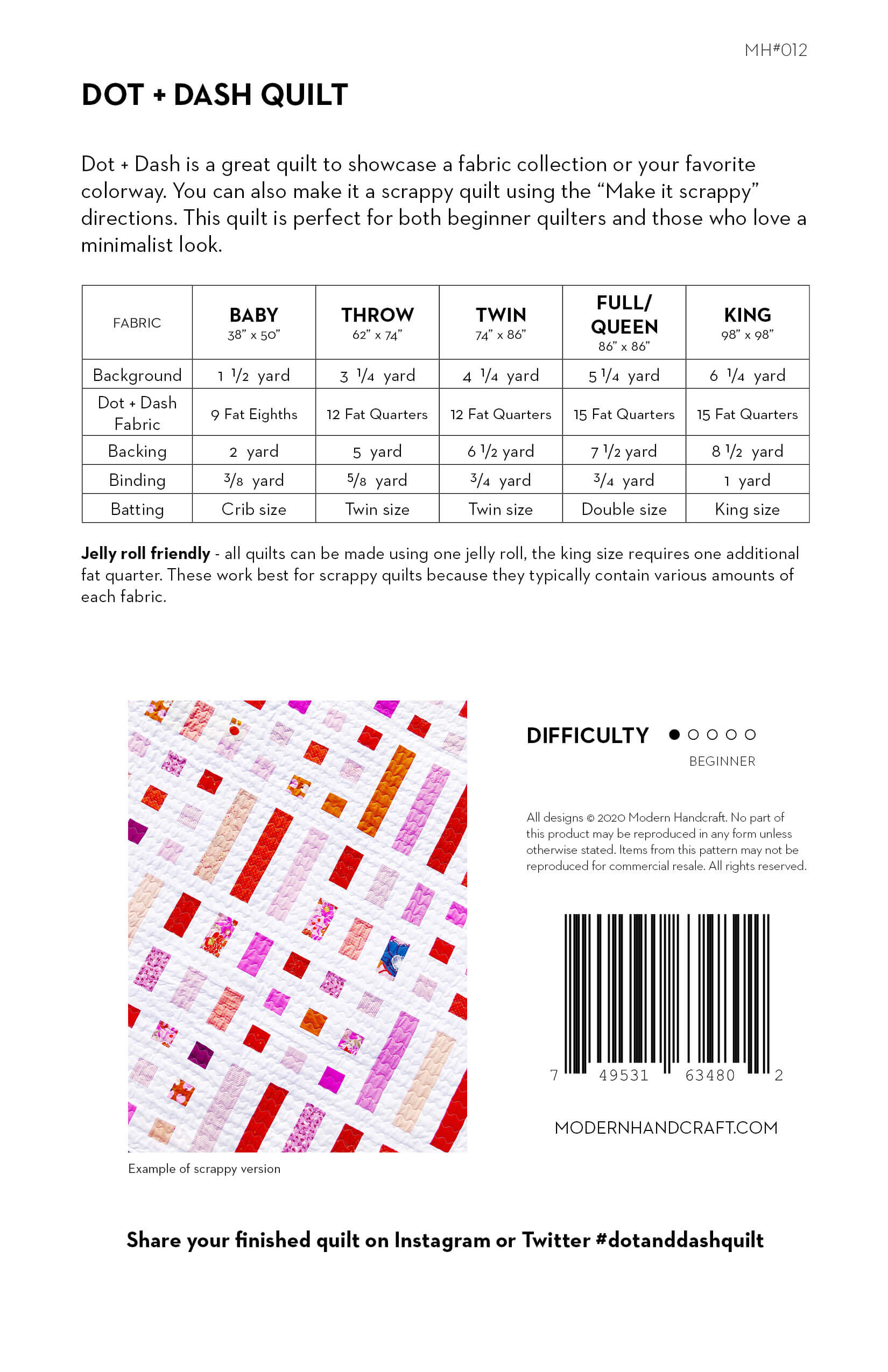 Dot + Dash Quilt PDF Pattern