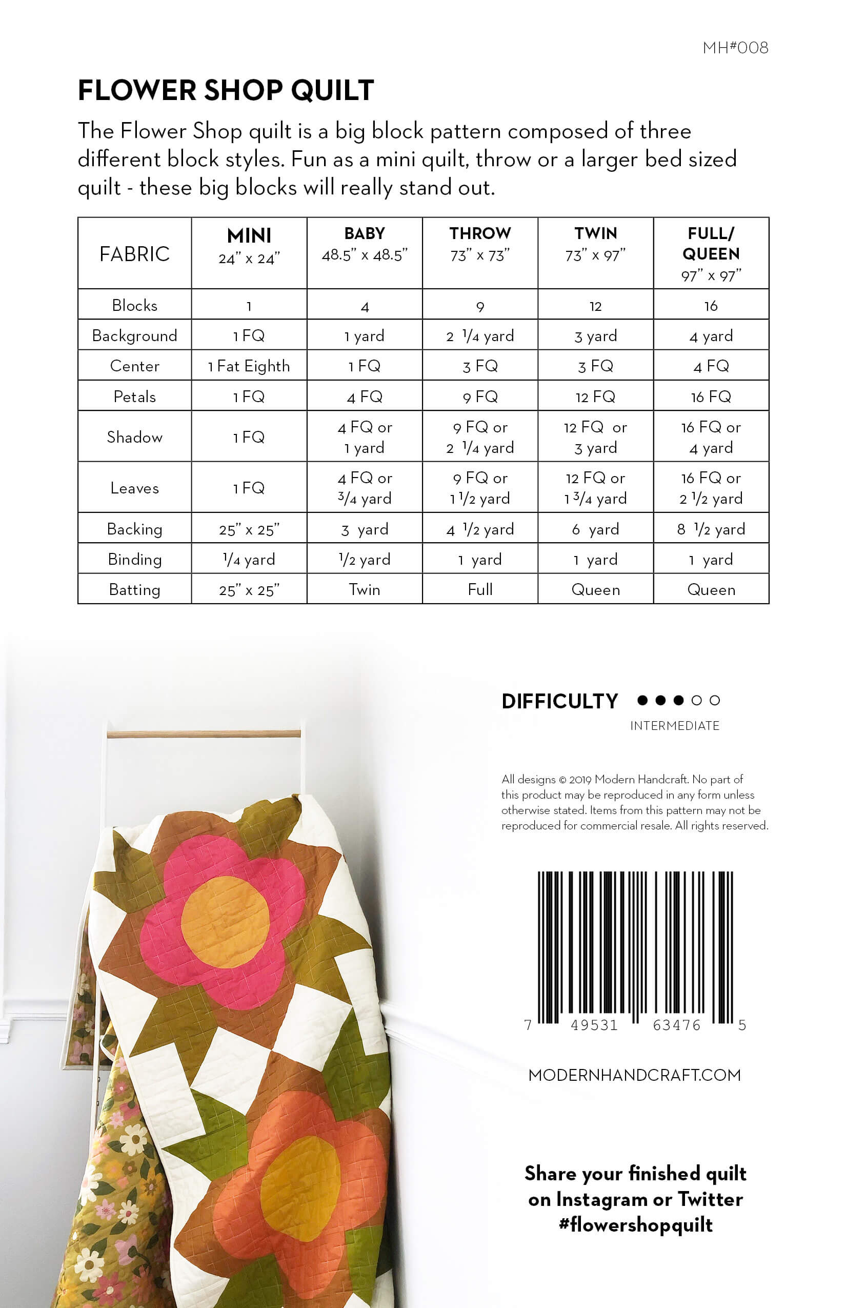 Flower Shop Quilt PDF Pattern