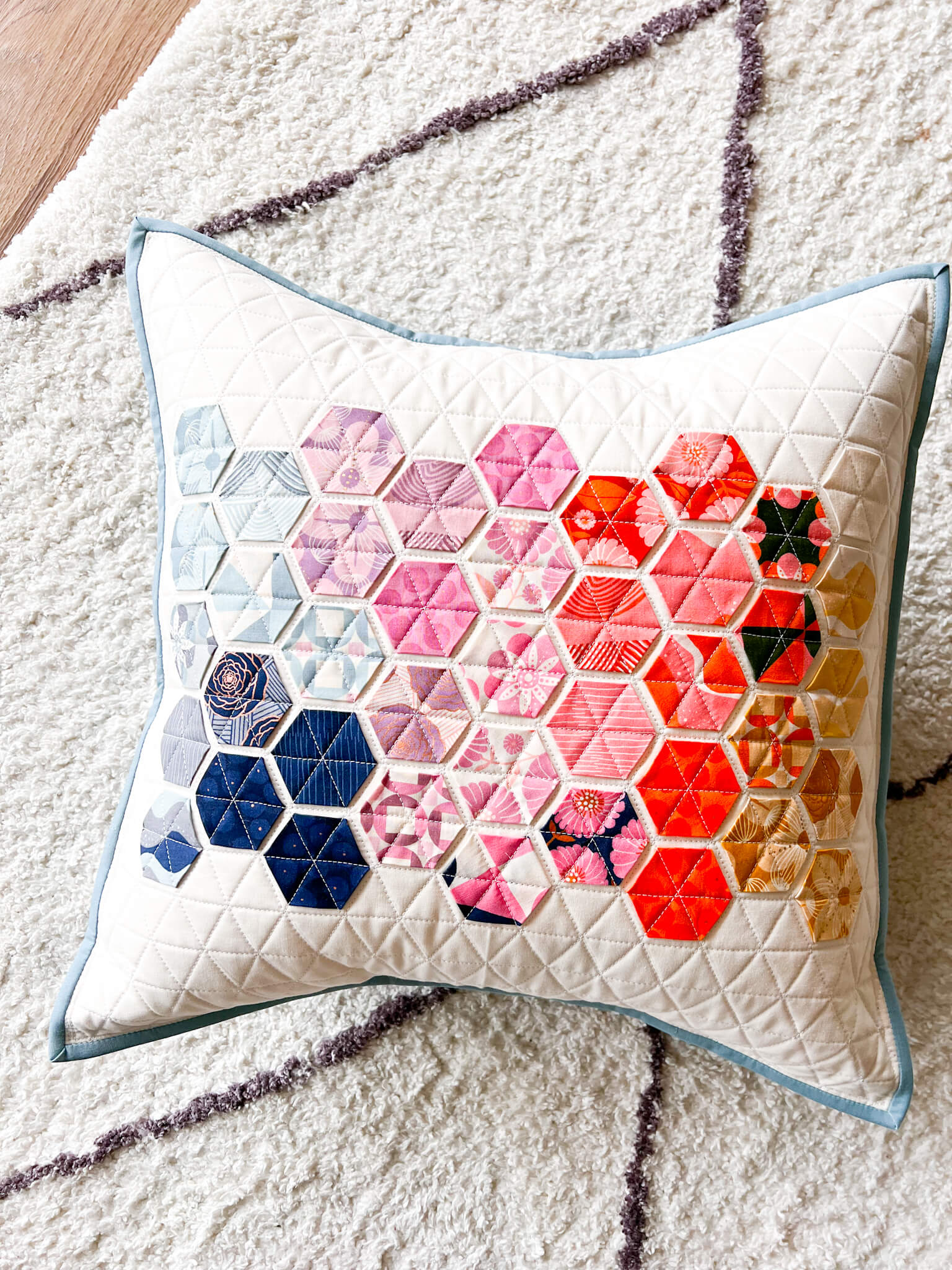 Hexie Pillow Cover - Floradora