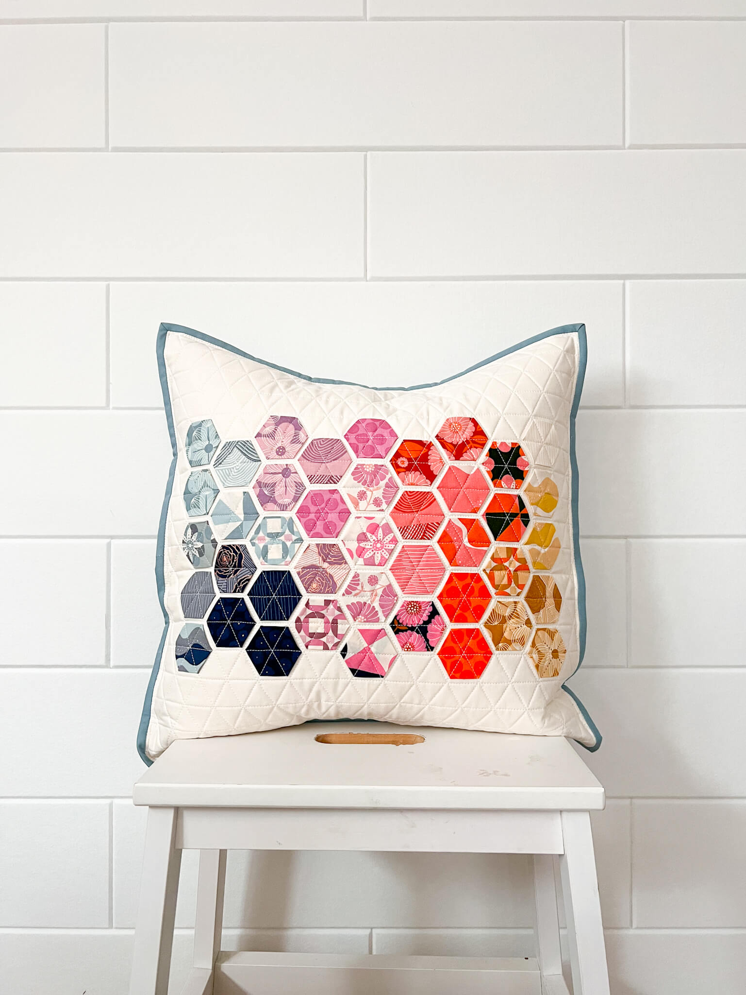 Hexie Pillow Cover - Floradora